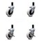 Service Caster 3 Inch Thermoplastic Wheel 1-3/8 Inch Expanding Stem Caster Set with 2 Brakes SCC-EX05S310-TPRS-138-2-SLB-2 - alternate 1